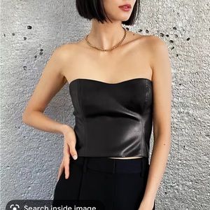 Aritzia baba ton faux leather corset